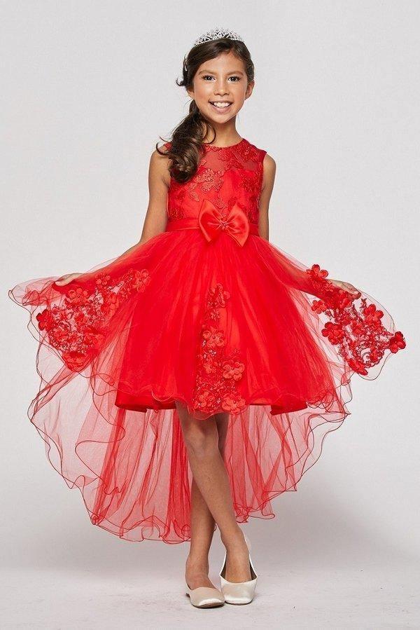 Short Beaded Party Dress Flower Girls Dress - The Dress Outlet Cinderella Couture