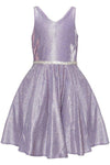 Short Flower Girl Sleeveless Metallic Glitter Dress - The Dress Outlet