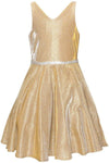 Short Flower Girl Sleeveless Metallic Glitter Dress - The Dress Outlet