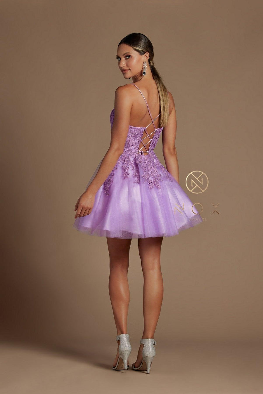 Short Homecoming Spaghetti Strap Cocktail Dress - The Dress Outlet