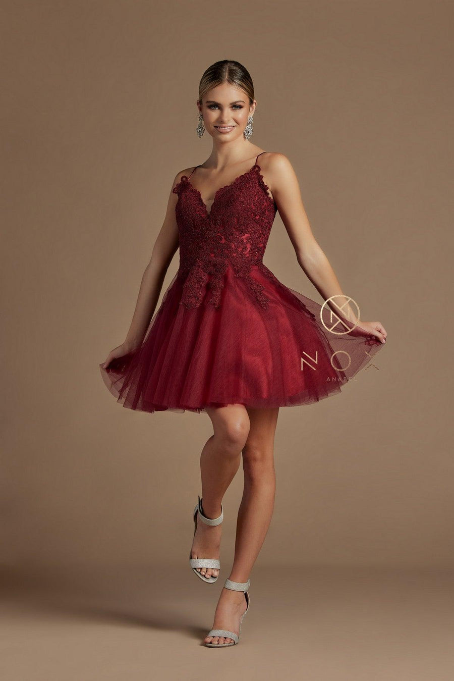 Short Homecoming Spaghetti Strap Cocktail Dress - The Dress Outlet