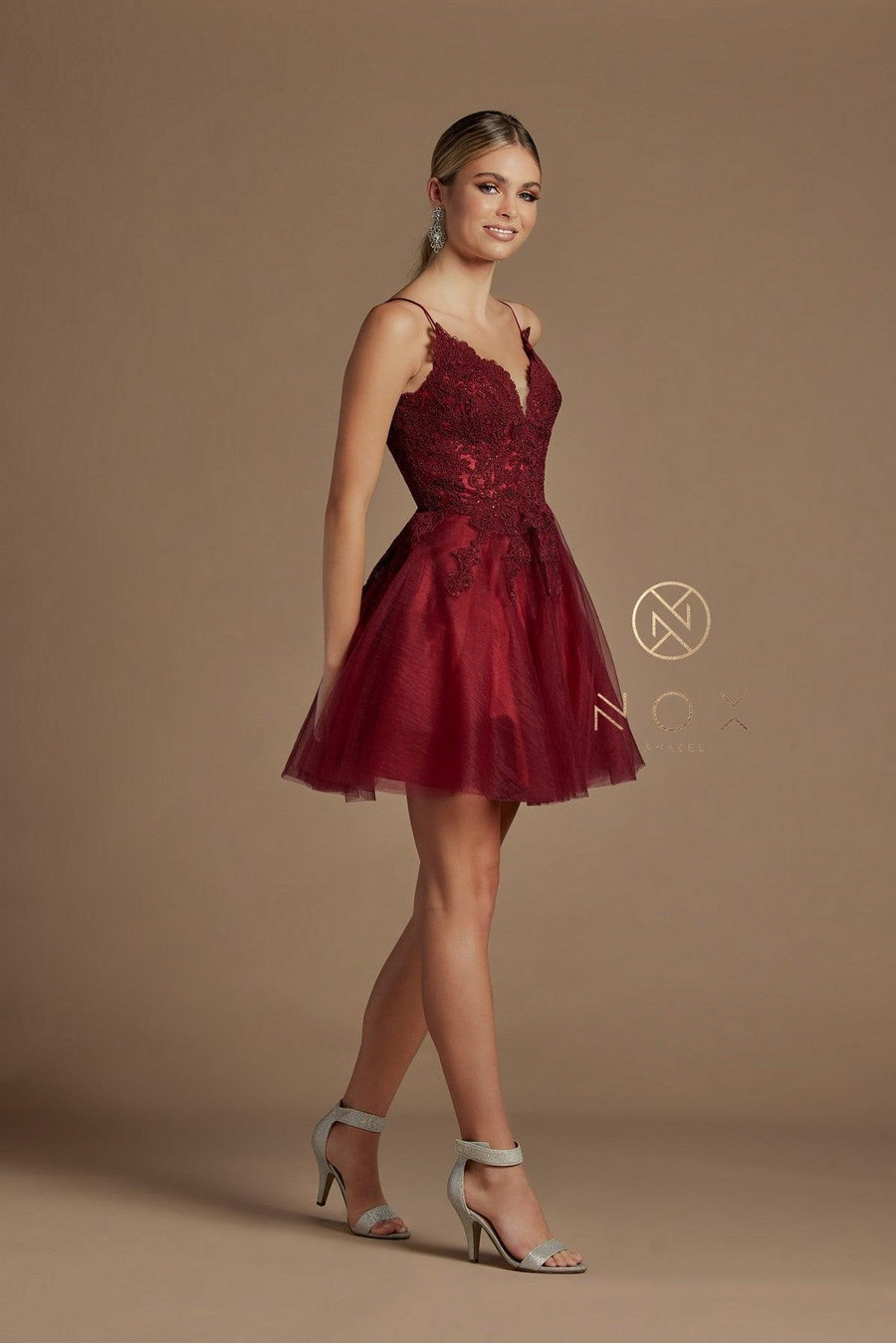 Short Homecoming Spaghetti Strap Cocktail Dress - The Dress Outlet