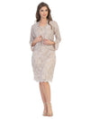 Short Mother of the Bride 2 Piece Lace Jacket Dress - The Dress Outlet