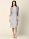 Short Mother of the Bride Two Piece Set Jacket Dress - The Dress Outlet