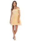 Short Off Shoulder Homecoming Cocktail Dress - The Dress Outlet