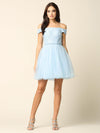 Short Off Shoulder Homecoming Cocktail Dress - The Dress Outlet