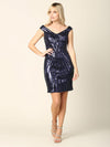 Short Off Shoulder Sequins Cocktail Dress - The Dress Outlet