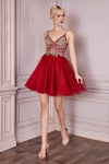 Short Prom Dress Homecoming Burgundy Gold