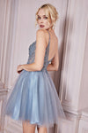 Short Prom Dress Homecoming Smoky Blue