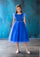 Short Ruffle Sleeves Beaded Flower Girl Dress - The Dress Outlet