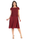 Short Sleeve Mother of the Bride Cocktail Dress - The Dress Outlet