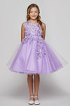 Short Sleeveless Glitter Flower Girl Dress - The Dress Outlet