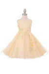 Short Sleeveless Glitter Flower Girl Dress - The Dress Outlet