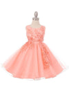 Short Sleeveless Glitter Flower Girl Dress - The Dress Outlet