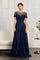 Short Sleeves Mother of the Bride Long Dress - The Dress Outlet