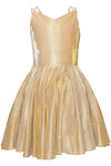 Short Spaghetti Strap Flower Girl Metallic Dress - The Dress Outlet