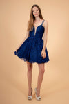 Short Spaghetti Strap Homecoming Lace Cocktail Dress - The Dress Outlet