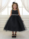 Sleeveless Beaded Waistline Flower Girl Dress - The Dress Outlet