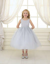 Sleeveless Beaded Waistline Flower Girl Dress - The Dress Outlet