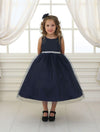 Sleeveless Beaded Waistline Flower Girl Dress - The Dress Outlet