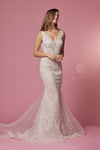 Sleeveless Formal Long Wedding Gown - The Dress Outlet