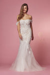 Sleeveless Formal Long Wedding Gown - The Dress Outlet