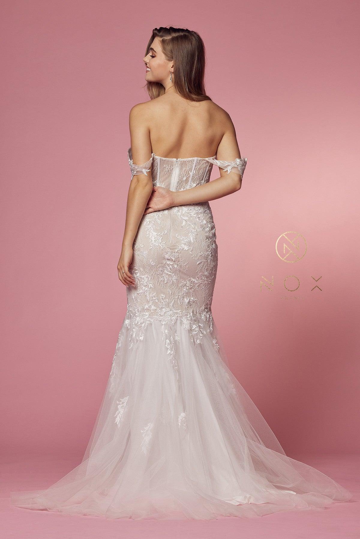 Sleeveless Formal Long Wedding Gown - The Dress Outlet