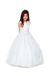 Sleeveless Long A-line Flower Girls Dress - The Dress Outlet