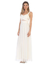 Sleeveless Long Bridesmaids Mesh Dress - The Dress Outlet