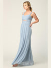 Sleeveless Long Bridesmaids Mesh Dress - The Dress Outlet