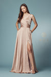 Sleeveless Long Fit and Flare Prom Dress - The Dress Outlet