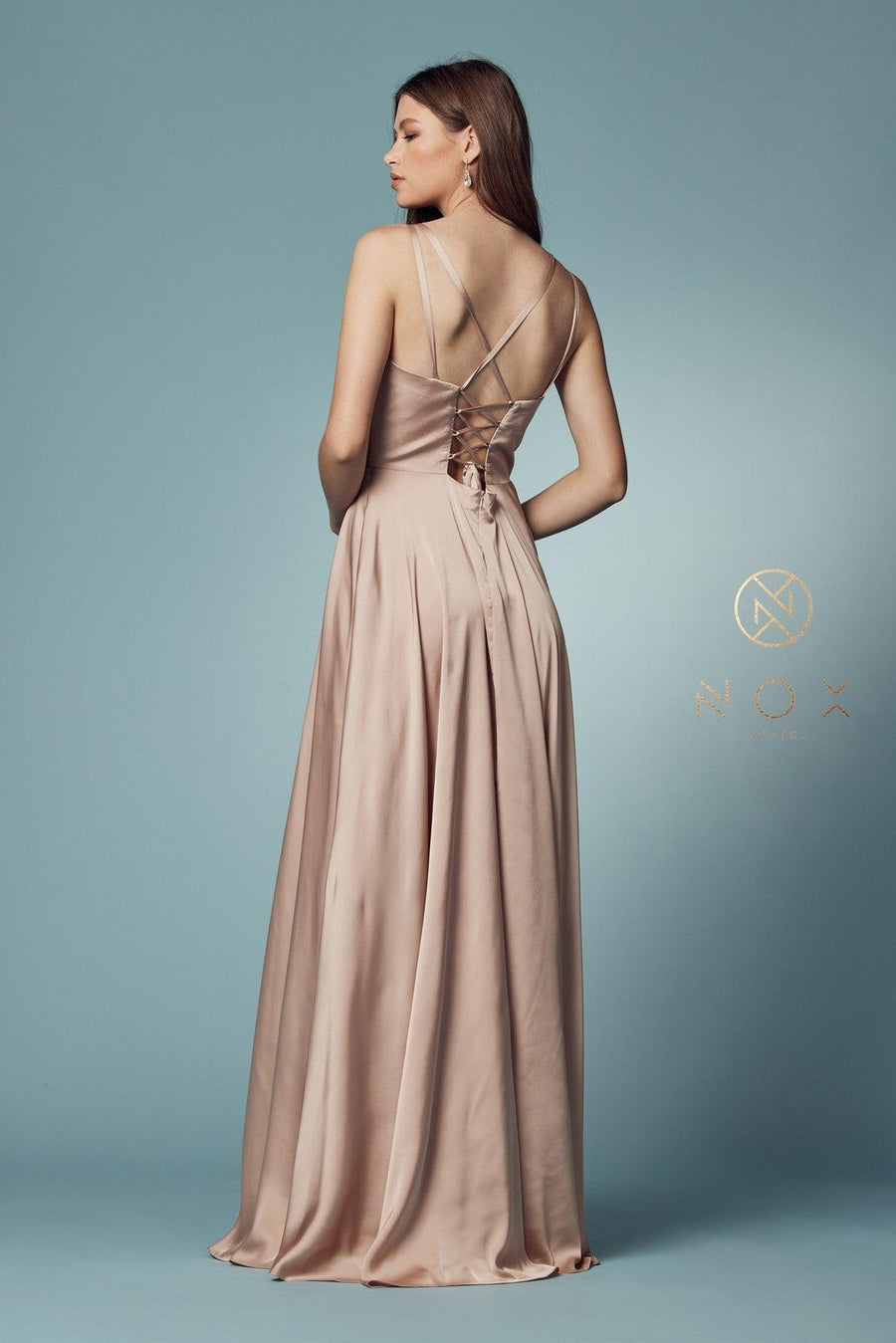 Sleeveless Long Fit and Flare Prom Dress - The Dress Outlet