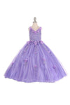 Sleeveless Long Flower Girls Dress - The Dress Outlet