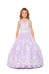 Sleeveless Long Flower Girls Dress - The Dress Outlet