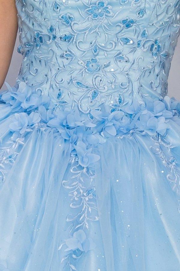 Sleeveless Long Flower Girls Dress - The Dress Outlet