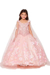 Sleeveless Long Flower Girls Dress - The Dress Outlet