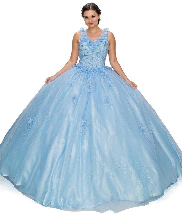 Sleeveless Long Quinceanera Dress - The Dress Outlet