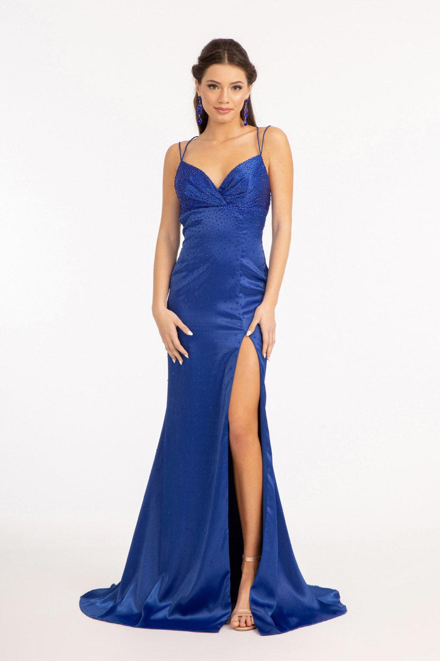 Sleeveless Long Satin Mermaid Prom Dress Sale - The Dress Outlet