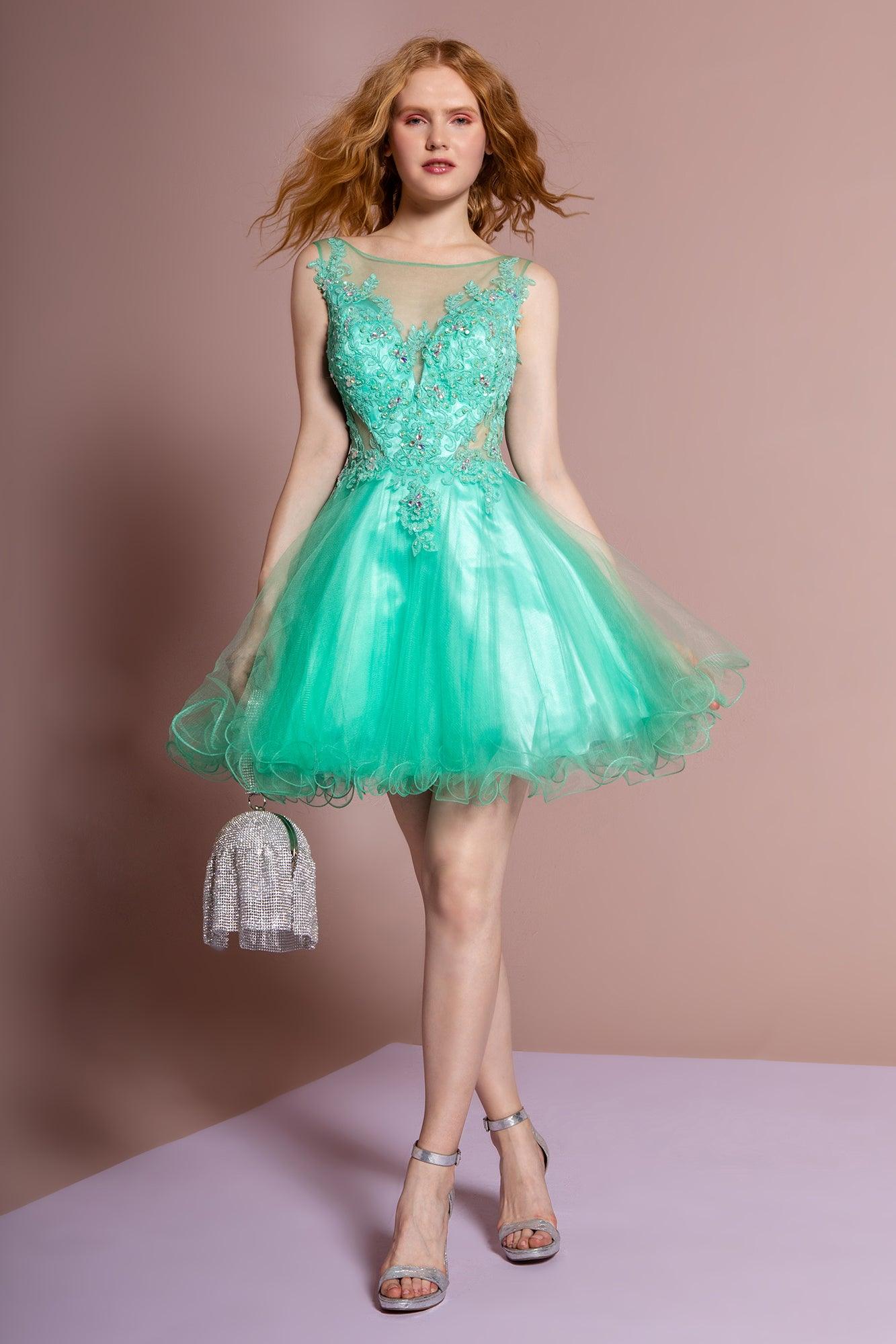 Sleeveless Short Prom Dress - The Dress Outlet