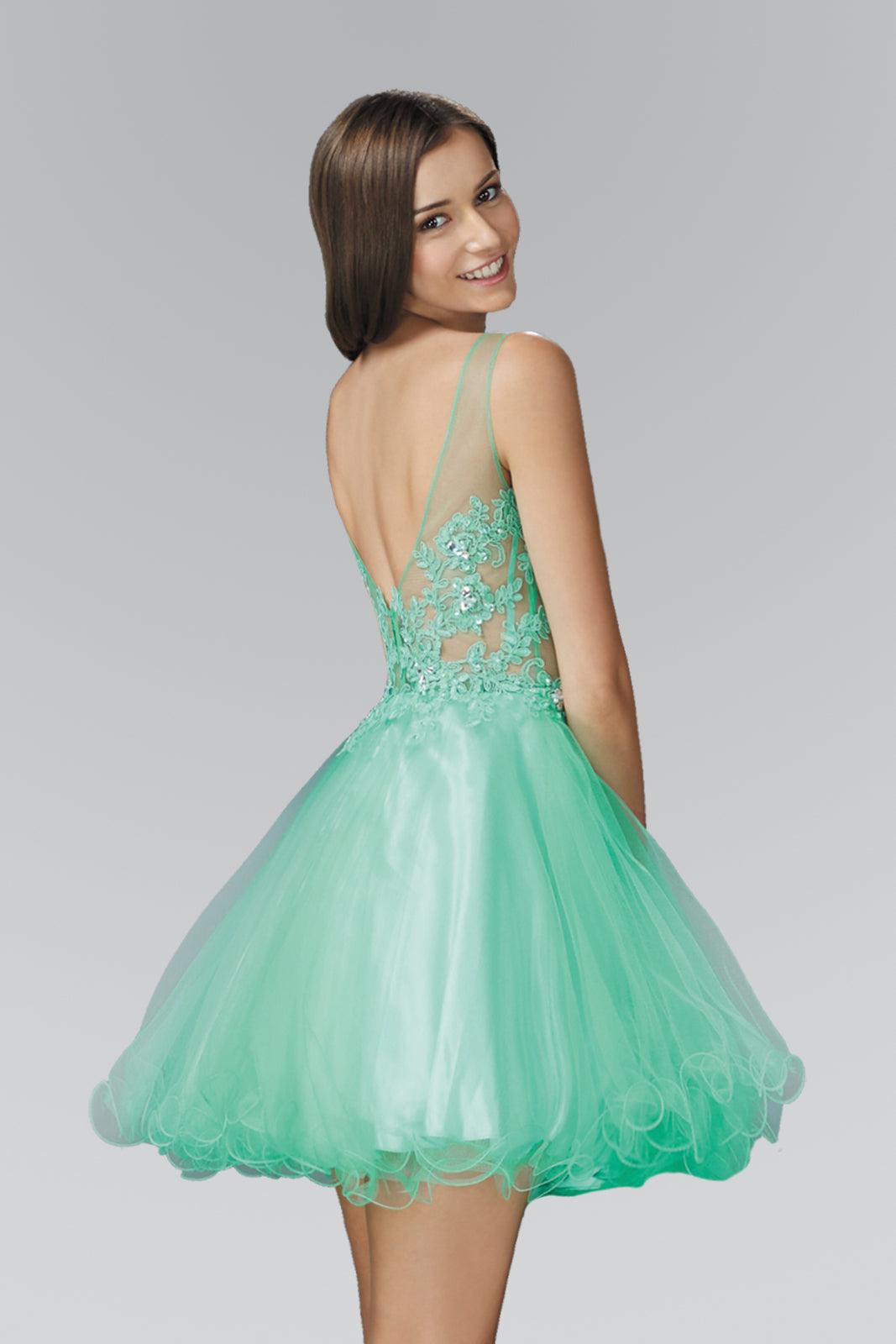 Sleeveless Short Prom Dress - The Dress Outlet