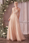 Strapless Tulle Long Formal Prom Dress - The Dress Outlet