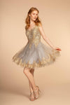 Sleeveless Tulle Short Prom Dress - The Dress Outlet