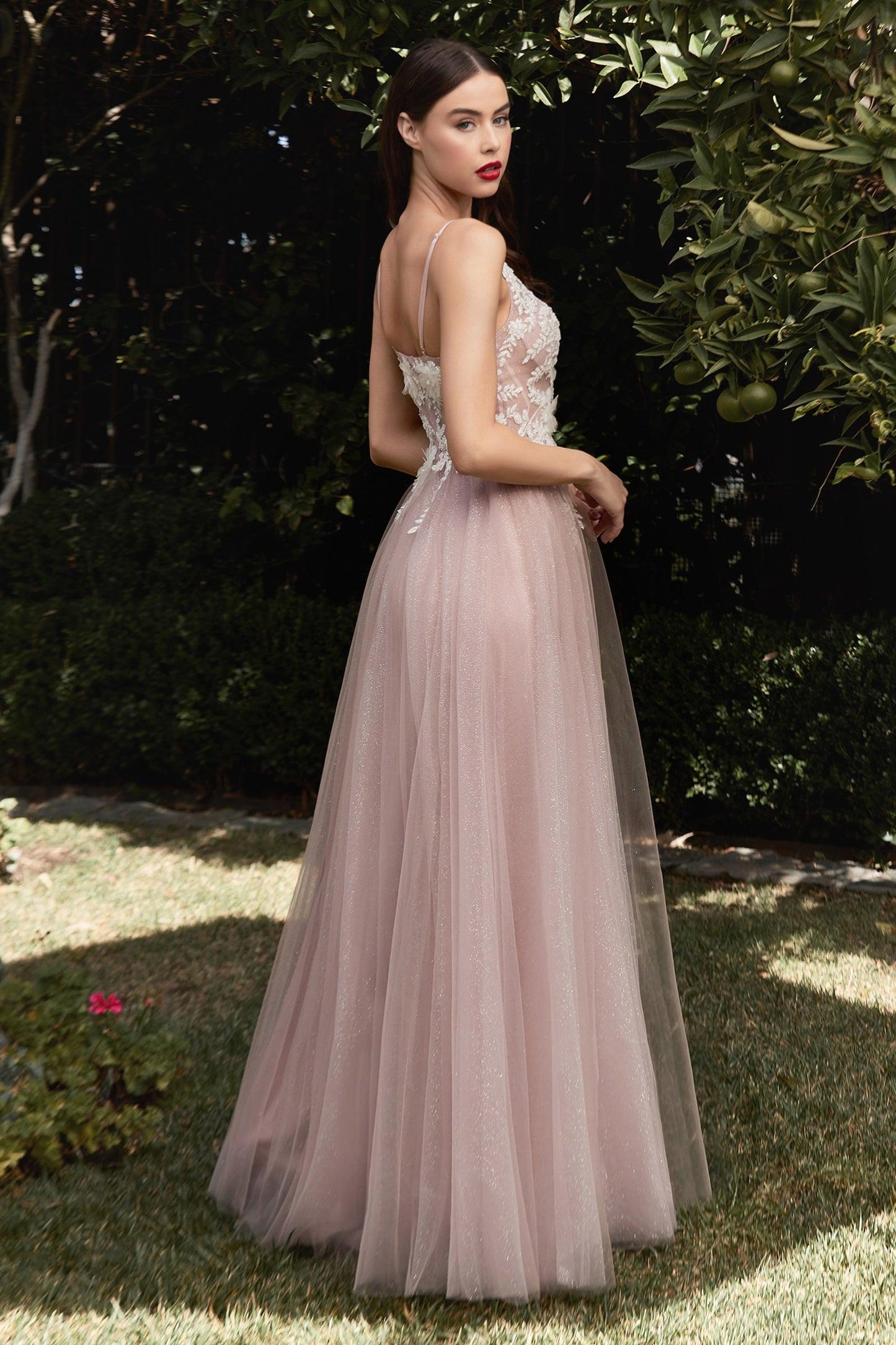 Spaghetti Strap A Line Long Prom Gown - The Dress Outlet