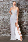 Spaghetti Strap Long Sequins Prom Dress - The Dress Outlet