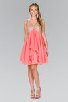 Strapless Chiffon Short Cocktail Dress - The Dress Outlet