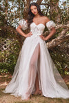 Strapless Floral Wedding Dress - The Dress Outlet