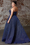 Strapless Long  Plus Size Evening Dress - The Dress Outlet