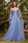 Strapless Long Prom A Line Gown - The Dress Outlet