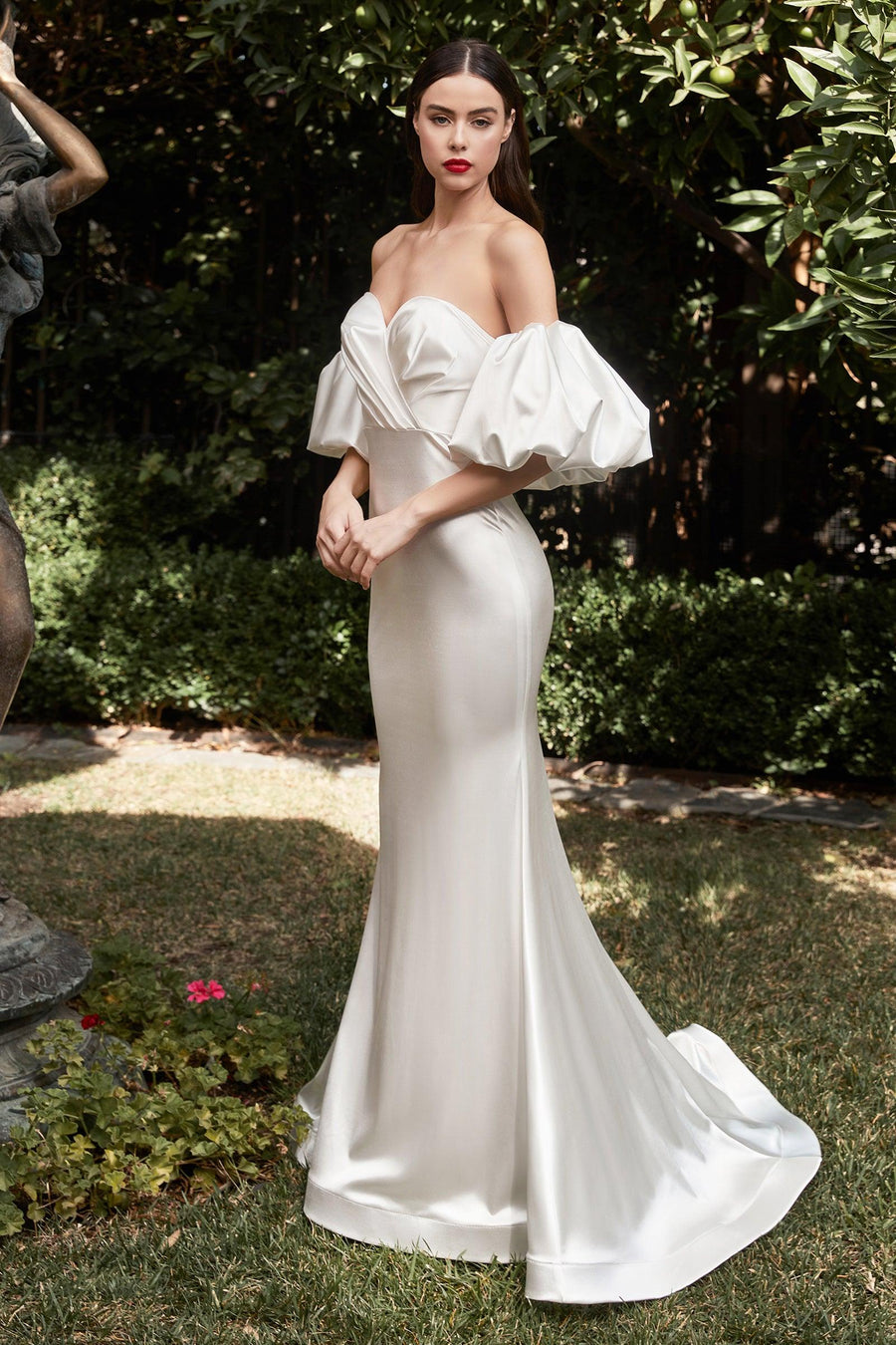 Strapless Off White Long Wedding Dress - The Dress Outlet