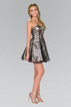 Strapless Sequined Short Prom Dress - The Dress Outlet